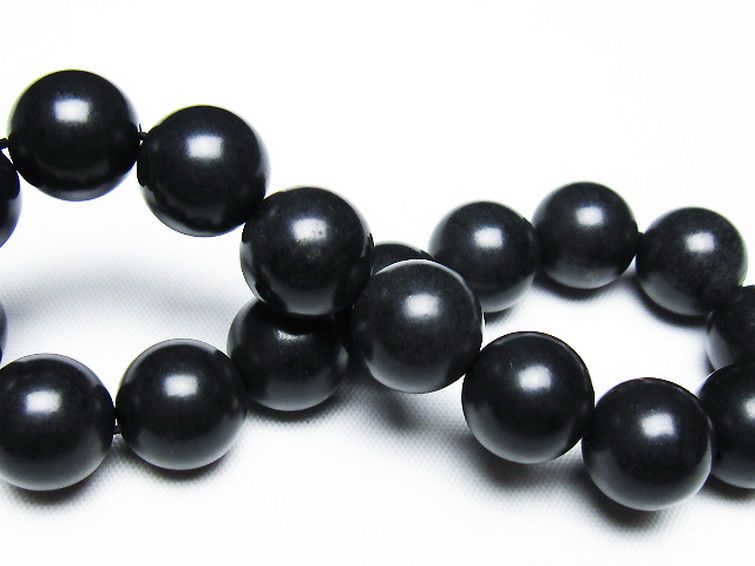 北海道上ノ国町産 ブラックシリカ ブレスレット 12mm [T325-5267] 2枚目