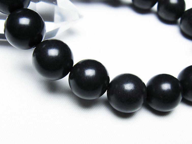 北海道上ノ国町産 ブラックシリカ ブレスレット 12mm [T325-5267] 3枚目