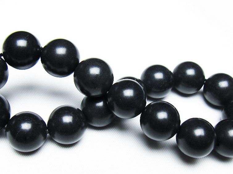 北海道上ノ国町産 ブラックシリカ ブレスレット 12mm [T325-5270] 2枚目