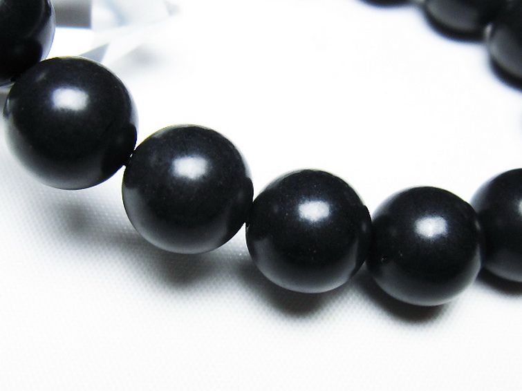 北海道上ノ国町産 ブラックシリカ ブレスレット 12mm [T325-5270] 3枚目