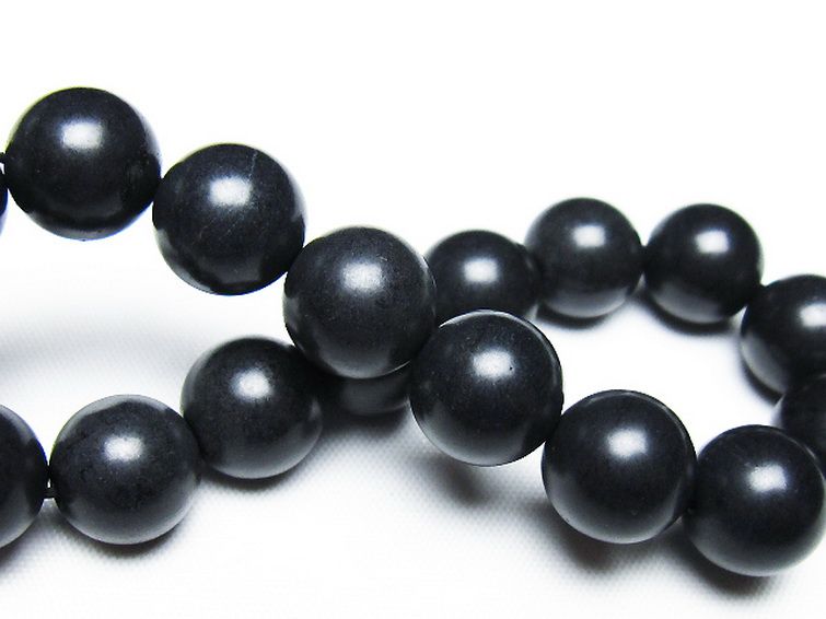 北海道上ノ国町産 ブラックシリカ ブレスレット 12mm [T325-5278] 2枚目