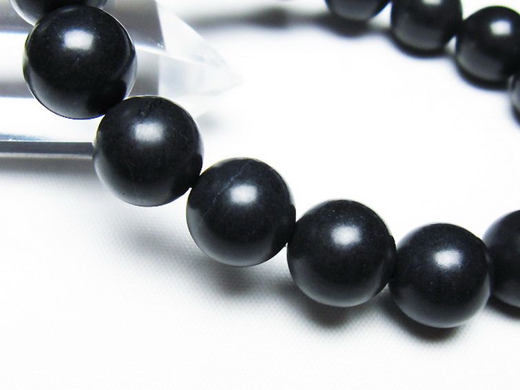 北海道上ノ国町産 ブラックシリカ ブレスレット 12mm [T325-5278] 3枚目
