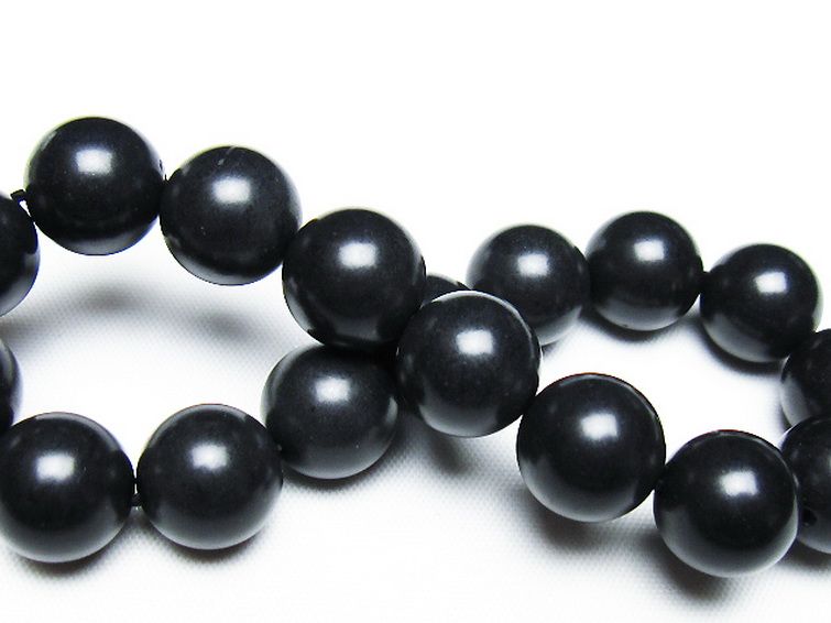 北海道上ノ国町産 ブラックシリカ ブレスレット 12mm [T325-5293] 2枚目