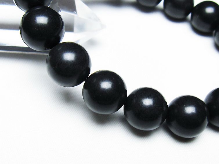 北海道上ノ国町産 ブラックシリカ ブレスレット 12mm [T325-5293] 3枚目