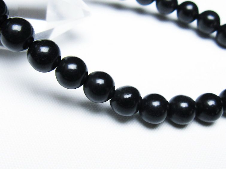 北海道上ノ国町産 ブラックシリカ ブレスレット 7mm [t325-5309] 3枚目