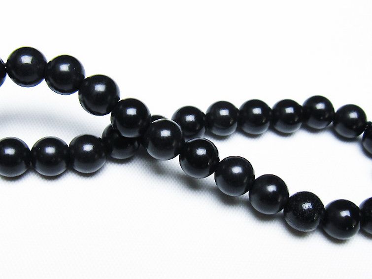 北海道上ノ国町産 ブラックシリカ ブレスレット 7mm [t325-5312] 2枚目