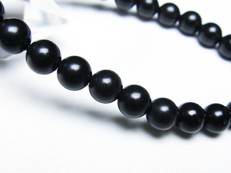 北海道上ノ国町産 ブラックシリカ ブレスレット 7mm [t325-5318] 3枚目