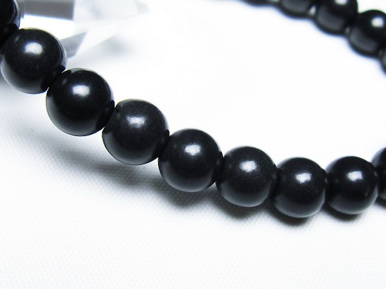 北海道上ノ国町産 ブラックシリカ ブレスレット 8mm [t325-5332] 3枚目