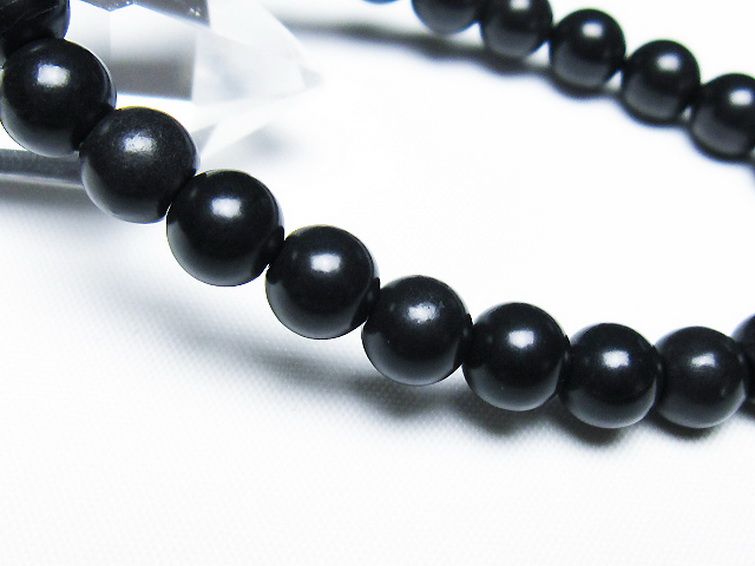 北海道上ノ国町産 ブラックシリカ ブレスレット 8mm [t325-5349] 3枚目