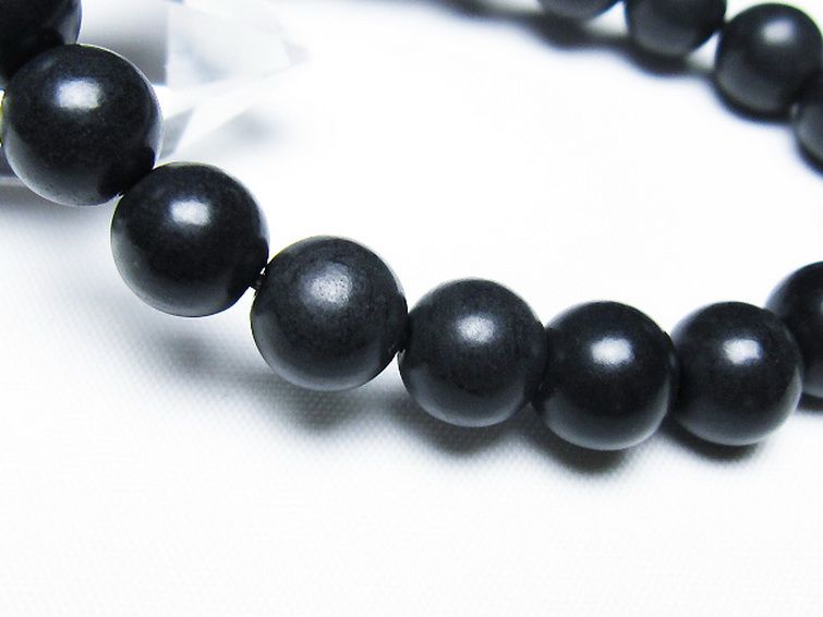 北海道上ノ国町産 ブラックシリカ ブレスレット 10mm [t325-5374] 3枚目