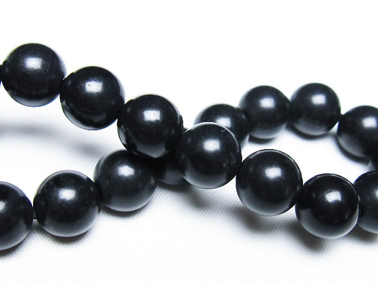 北海道上ノ国町産 ブラックシリカ ブレスレット 10mm [t325-5380] 2枚目