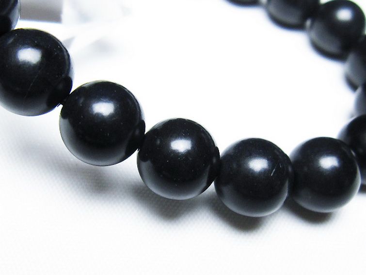 北海道上ノ国町産 ブラックシリカ ブレスレット 10mm [t325-5380] 3枚目