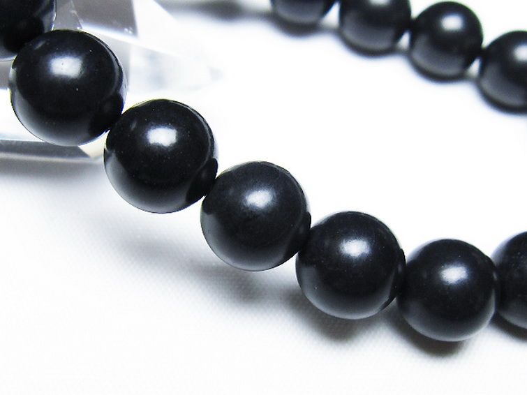 北海道上ノ国町産 ブラックシリカ ブレスレット 10mm [t325-5381] 3枚目
