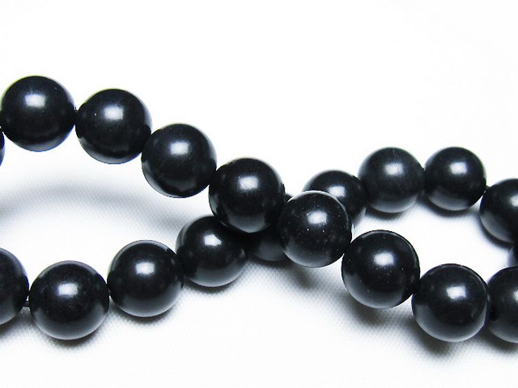 北海道上ノ国町産 ブラックシリカ ブレスレット 10mm [t325-5386] 2枚目