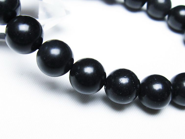 北海道上ノ国町産 ブラックシリカ ブレスレット 10mm [t325-5386] 3枚目