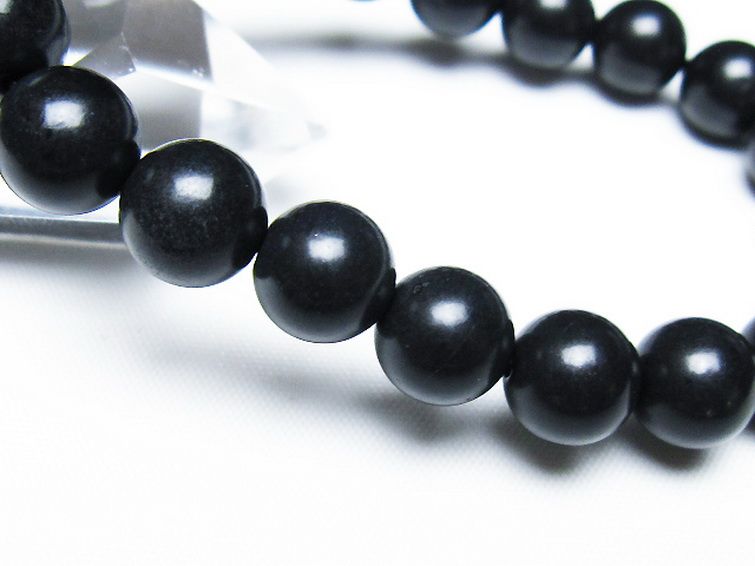 北海道上ノ国町産 ブラックシリカ ブレスレット 10mm [t325-5387] 3枚目