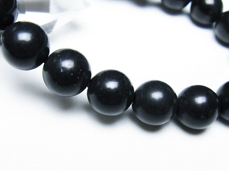 北海道上ノ国町産 ブラックシリカ ブレスレット 10mm [t325-5388] 3枚目