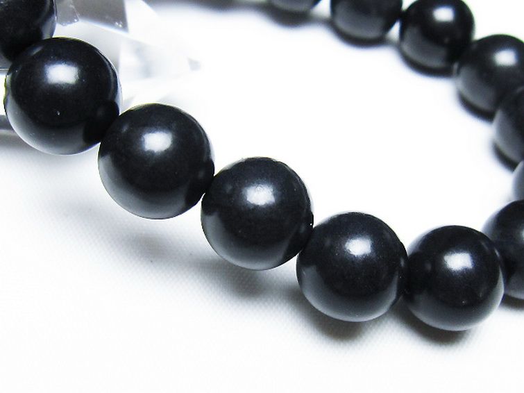 北海道上ノ国町産 ブラックシリカ ブレスレット 12mm [t325-5405] 3枚目