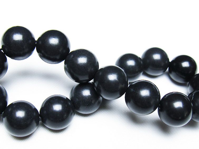 北海道上ノ国町産 ブラックシリカ ブレスレット 12mm [t325-5406] 2枚目