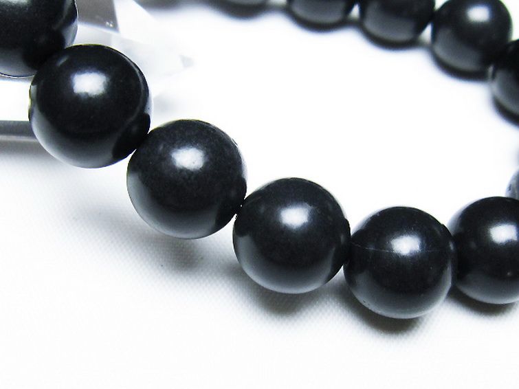 北海道上ノ国町産 ブラックシリカ ブレスレット 12mm [t325-5406] 3枚目