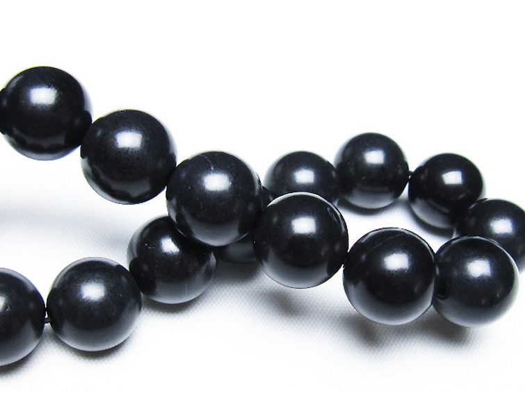 北海道上ノ国町産 ブラックシリカ ブレスレット 12mm [t325-5412] 2枚目