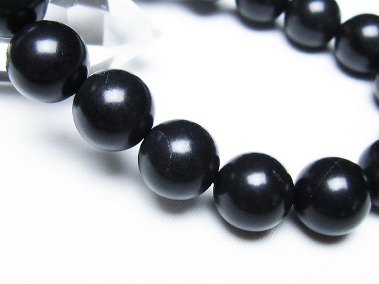 北海道上ノ国町産 ブラックシリカ ブレスレット 12mm [t325-5412] 3枚目