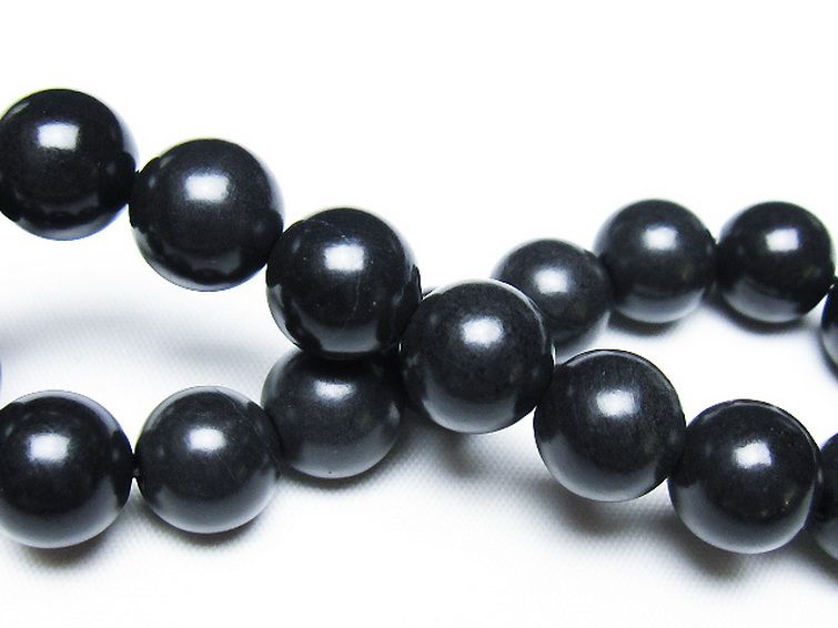 北海道上ノ国町産 ブラックシリカ ブレスレット 12mm [t325-5420] 2枚目