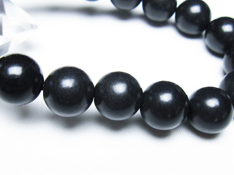 北海道上ノ国町産 ブラックシリカ ブレスレット 12mm [t325-5420] 3枚目