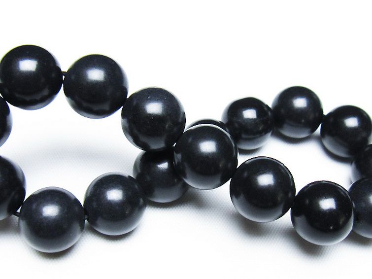 北海道上ノ国町産 ブラックシリカ ブレスレット 12mm [t325-5424] 2枚目