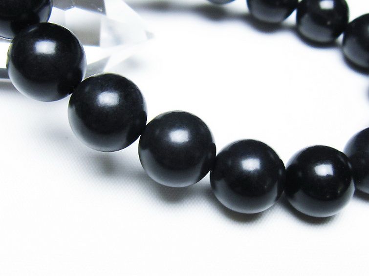 北海道上ノ国町産 ブラックシリカ ブレスレット 12mm [t325-5424] 3枚目