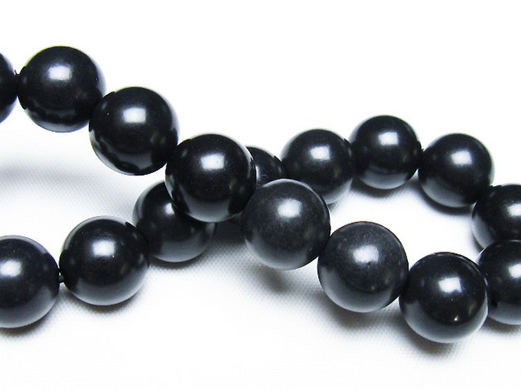 北海道上ノ国町産 ブラックシリカ ブレスレット 12mm [t325-5427] 2枚目