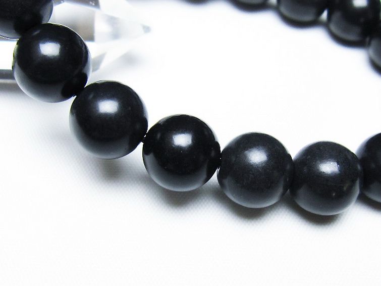 北海道上ノ国町産 ブラックシリカ ブレスレット 12mm [t325-5427] 3枚目