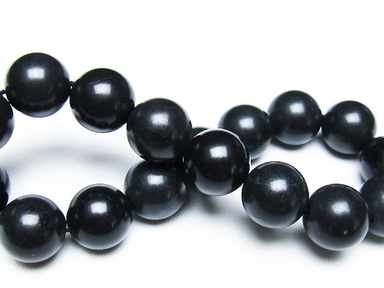 北海道上ノ国町産 ブラックシリカ ブレスレット 12mm [t325-5428] 2枚目