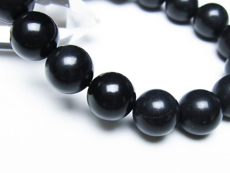 北海道上ノ国町産 ブラックシリカ ブレスレット 12mm [t325-5428] 3枚目