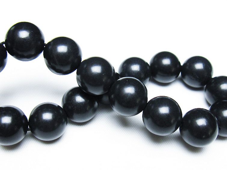 北海道上ノ国町産 ブラックシリカ ブレスレット 12mm [t325-5431] 2枚目