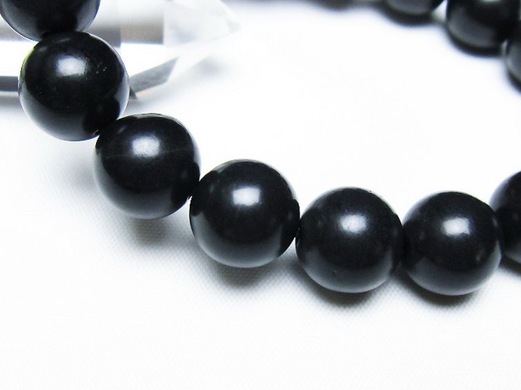 北海道上ノ国町産 ブラックシリカ ブレスレット 12mm [t325-5431] 3枚目