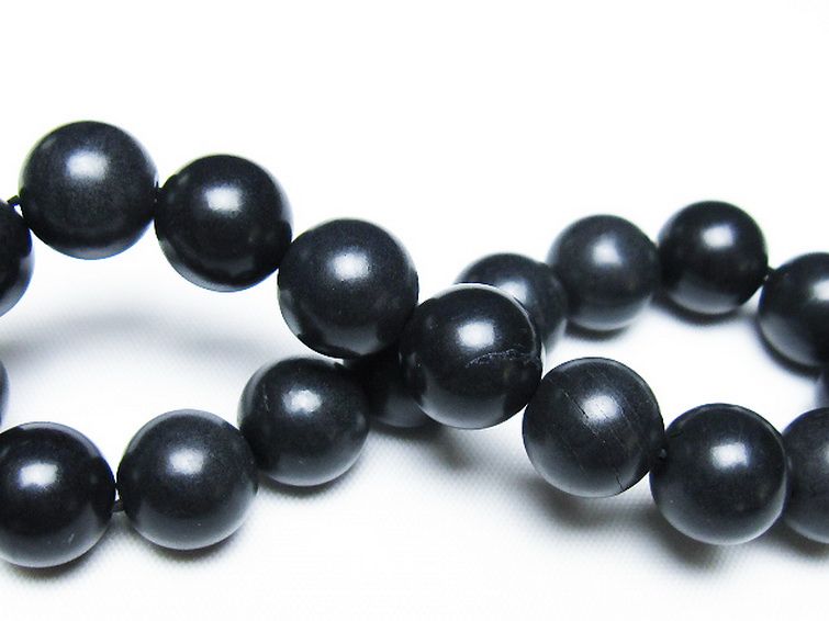 北海道上ノ国町産 ブラックシリカ ブレスレット 12mm [t325-5434] 2枚目