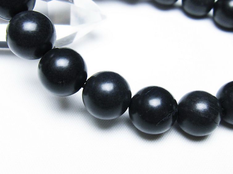 北海道上ノ国町産 ブラックシリカ ブレスレット 12mm [t325-5434] 3枚目