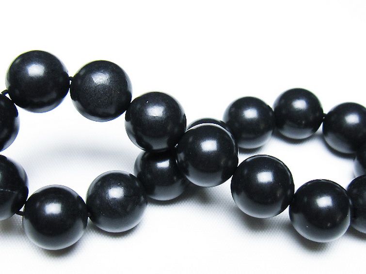 北海道上ノ国町産 ブラックシリカ ブレスレット 12mm [t325-5438] 2枚目