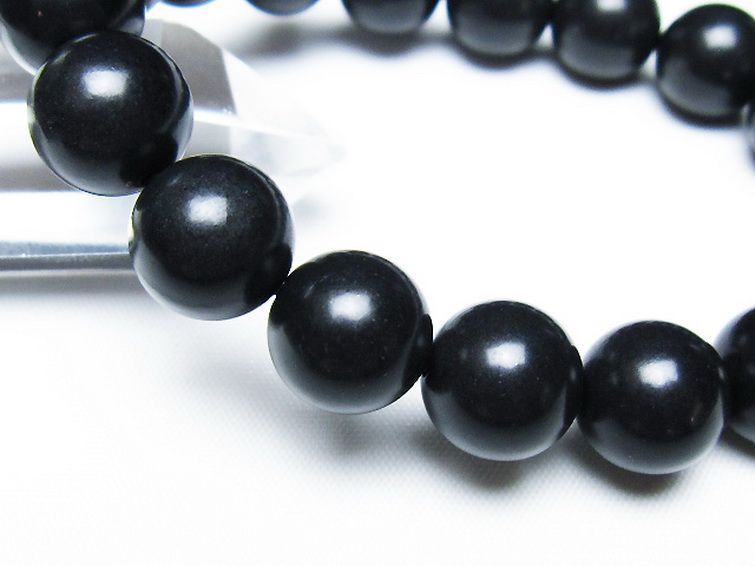 北海道上ノ国町産 ブラックシリカ ブレスレット 12mm [t325-5438] 3枚目