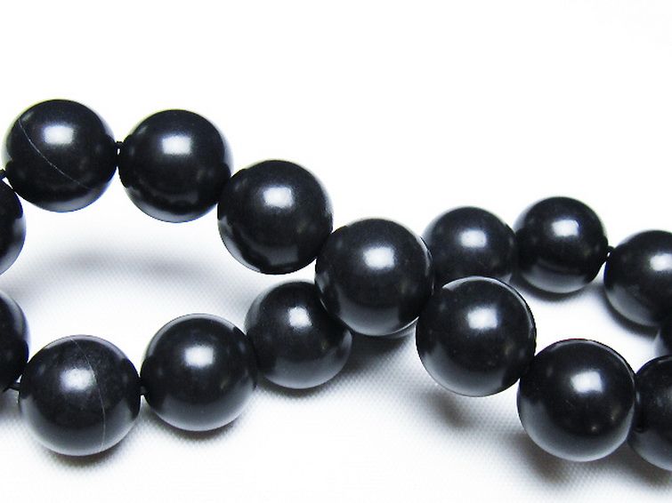 北海道上ノ国町産 ブラックシリカ ブレスレット 12mm [t325-5442] 2枚目