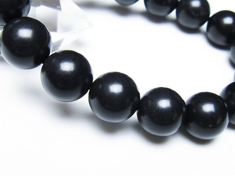 北海道上ノ国町産 ブラックシリカ ブレスレット 12mm [t325-5442] 3枚目