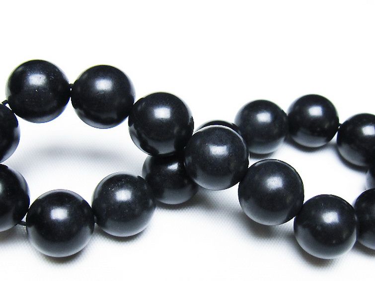 北海道上ノ国町産 ブラックシリカ ブレスレット 12mm [t325-5443] 2枚目