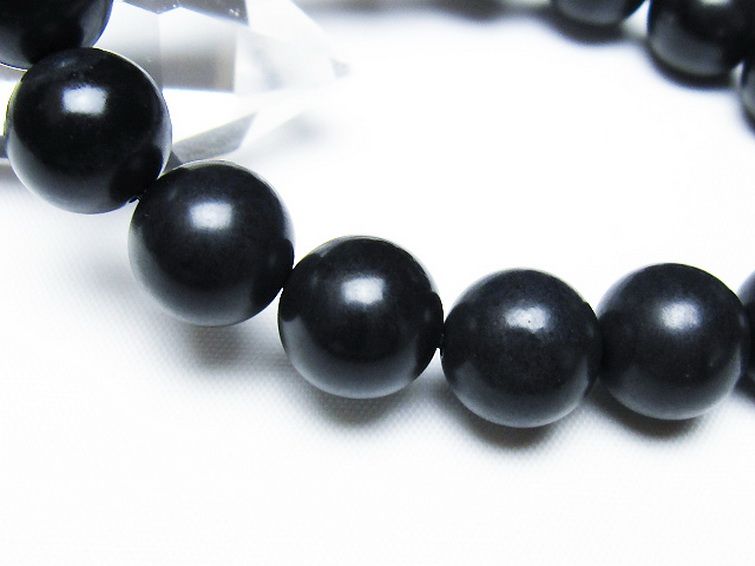 北海道上ノ国町産 ブラックシリカ ブレスレット 12mm [t325-5443] 3枚目