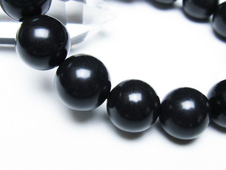 北海道上ノ国町産 ブラックシリカ ブレスレット 14mm [t325-5450] 3枚目
