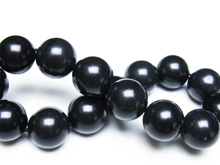 北海道上ノ国町産 ブラックシリカ ブレスレット 14mm [t325-5454] 2枚目