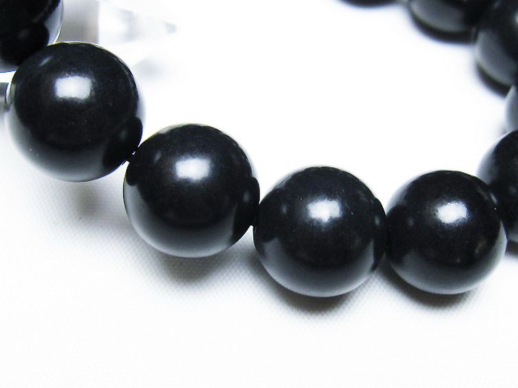 北海道上ノ国町産 ブラックシリカ ブレスレット 14mm [t325-5454] 3枚目