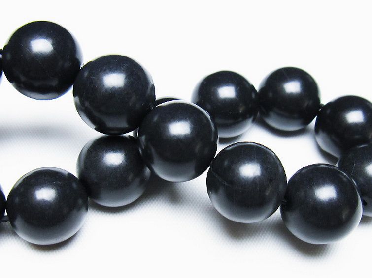 北海道上ノ国町産 ブラックシリカ ブレスレット 14mm [t325-5458] 2枚目