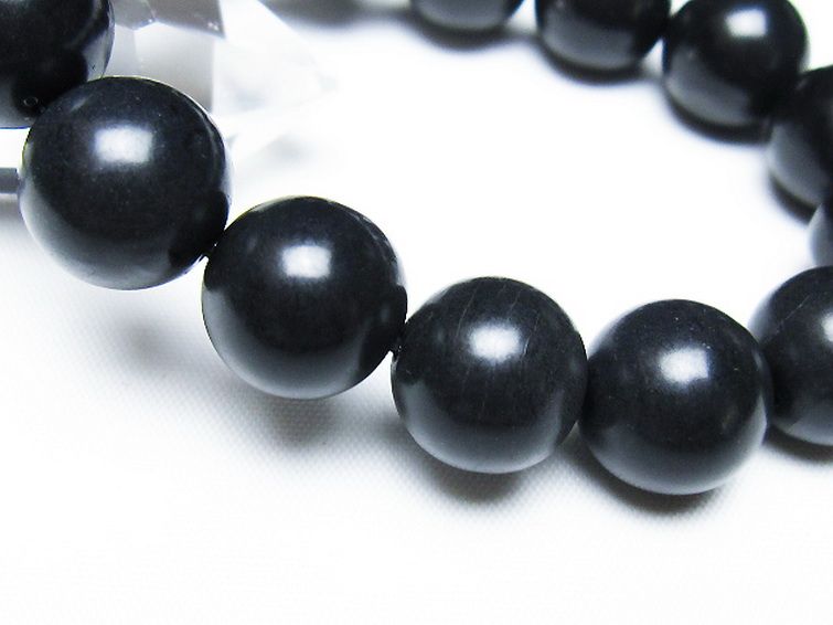 北海道上ノ国町産 ブラックシリカ ブレスレット 14mm [t325-5458] 3枚目