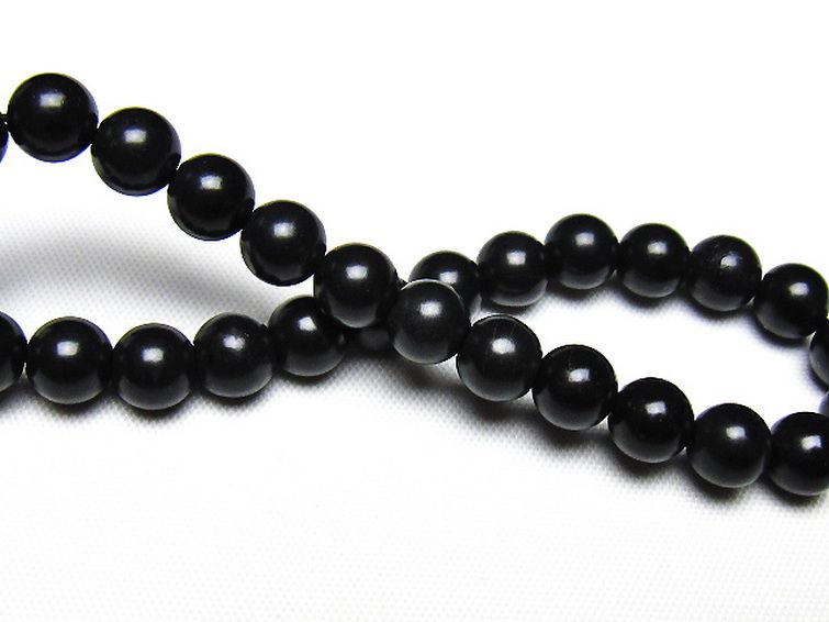 北海道上ノ国町産 ブラックシリカ ブレスレット 7mm [t325-5469] 2枚目